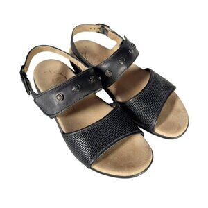 SAS Women's Sz 6.5 M Lisette Woven Black Sandals